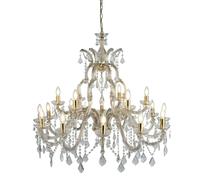 Lampadario Classico Marie Therese Acciaio Adjustable Vetro 18 Luci E14