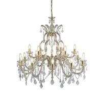 Lampadario Classico Marie Therese Acciaio Adjustable Vetro 18 Luci E14