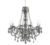 Lampadario Classico Marie Therese Acciaio Cromo Vetro 8 Luci E14
