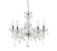 Lampadario Classico Marie Therese Vetro Trasparente Policarbonato 5 Luci E14