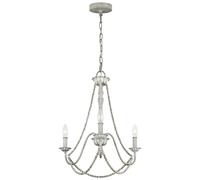 Lampadario Classico Maryville Acciaio Grigio Slavato Legno 3 Luci E14