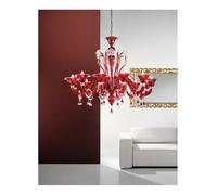 LAMPADARIO CLASSICO MURANO DI VENEZIA ROSSO LEO-ATENA-12