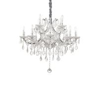Lampadario Classico Napoleon Metallo-Cristallo Cromo 12 Luci E14