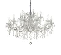 Lampadario Classico Napoleon Metallo-Cristallo Cromo 18 Luci E14