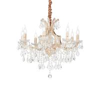 Lampadario Classico Napoleon Metallo-Cristallo Oro 8 Luci E14