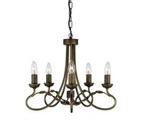 Lampadario Classico Olivia Metallo Oro 5 Luci E14