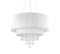 Lampadario Classico Opera Vetro,Tessuto,Cristalloistallo Bianco 10 Luci E27
