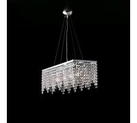 Lampadario Classico Penelope Metallo Cromo Cristallo 4 Luci E27