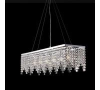 Lampadario Classico Penelope Metallo Cromo Cristallo 6 Luci E27