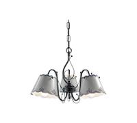 Lampadario Classico Ravenna Metallo E Ceramica Nero Sfumato Argento 3 Luci E14