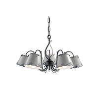 Lampadario Classico Ravenna Metallo E Ceramica Nero Sfumato Argento 5 Luci E14