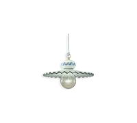 Lampadario Classico Roma Ceramica E Ottone Satinato Decorato 1 Luce E27