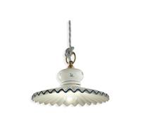 Lampadario Classico Roma Ceramica E Ottone Satinato Decorato 23Cm 1 Luce E27