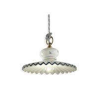 Lampadario Classico Roma Ceramica E Ottone Satinato Decorato 23Cm 1 Luce E27