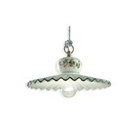 Lampadario Classico Roma Ceramica E Ottone Satinato Decorato 31Cm 1 Luce E27
