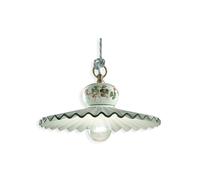 Lampadario Classico Roma Ceramica E Ottone Satinato Decorato 31Cm 1 Luce E27