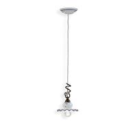 Lampadario Classico Roma Metallo E Ceramica Nero Sfumato Rame 1 Luce E14