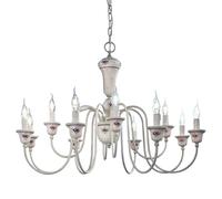 Lampadario Classico Sanremo Metallo Ceramica Bianco Filo Blu 12 Luci E14