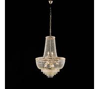 Lampadario Classico Wagner Metallo Oro E Cristallo 8 Luci E14