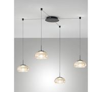 FABAS LUCE Brena lampada a sospensione, LED 4 luci, rotonda, 3755-49-365, Brena [Lampade per Interni > Lampade a Sospensione]