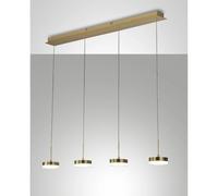 DUNK SOSPENSIONE 4 LUCI OTTONE SATINATO A LED 3000K - 32W - 3020 lm DIMMERABILE