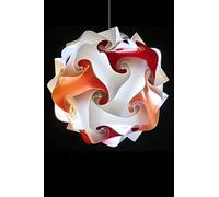 Lampadario colori a scelta design moderno FIOCCO sala soggiorno salotto stanza bambini camera da letto negozio locale bar ristorante pizzeria luci led moderne chic glamour (Bianco Rosso Arancione)