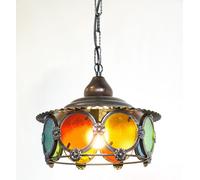 LAMPADARIO COLORI GRANDE FERRO BATTUTO LANTERNA APPLIQUE LAMPIONE LAMPADE