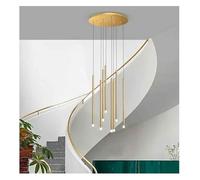 Lampadario Compatible with ingresso alto, illuminazione da soffitto a tubo lungo Compatible with scala a chiocciola duplex, grande lampada a sospensione regolabile,Lusso