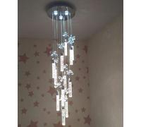 Lampadario Compatible with scale a colonna in multicristallo Villa Duplex Art lungo compatibile con soggiorno Camera da letto Personalità Ristorante Lampada a LED, luci sospese