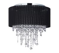 Relaxdays Lampadario con paralume a cristalli nero