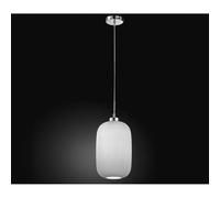 Lampadario con lampada a sospensione in vetro bianco D.20cm 6343 Illuminazione moderna ideale per salone e cucina