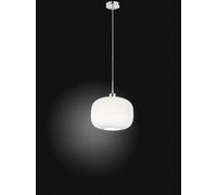 Lampadario con lampada a sospensione in vetro bianco D.30cm 6342 Illuminazione moderna ideale per salone e cucina
