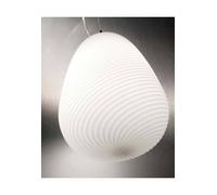 Lampadario con lampada a sospensione in vetro bianco D.30cm 6462 Illuminazione moderna ideale per salone e cucina