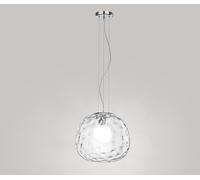 Lampadario con lampada a sospensione in vetro trasparente D.40cm 6468 TR Illuminazione moderna ideale per salone e cucina