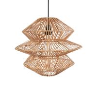 Lampadario con paralume in rattan e base in ferro in stile boho Anduki naturale