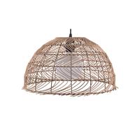 Lampadario con Paralume Semisferico Rattan Marrone Chiaro Stile Etnico Selenge
