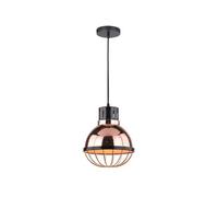 Lampadario con Portalampada E27 Gabbia Metallo Diam 250 Oro Rosa