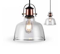 Lampadario con Portalampada E27 Vintage in Metallo + Vetro