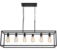 Lampadario con struttura in metallo in stile americano E27, 6 luci, lampada a sospensione da soffitto, soggiorno, tavolo da pranzo, lampada a sospensione, lampadario da pranzo