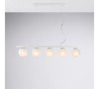 Lampadario Contemporaneo Adrian Metallo Bianco Cromo 5 Luci E14 [EEK: A++]