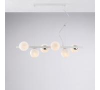 Bonetti Illumina Lampadario Contemporaneo Adrian Bianco Cromo 6 Luci E14