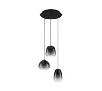 Lampadario Contemporaneo Aguilares 3 Luci Pendenti Metallo Nero