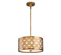 Lampadario Contemporaneo Arabella Acciaio Oro Anticato 2 Luci E27