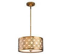 Lampadario Contemporaneo Arabella Acciaio Oro Anticato 2 Luci E27