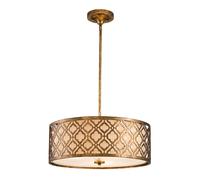 Lampadario Contemporaneo Arabella Acciaio Oro Anticato 3 Luci E27