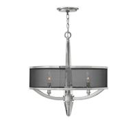 Lampadario Contemporaneo Ascher Acciaio Nichel Lucido Cristallo 3 Luci E14