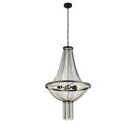 Lampadario Contemporaneo Baguette Acciaio Nero Policarbonato Ottone 5 Luci E14