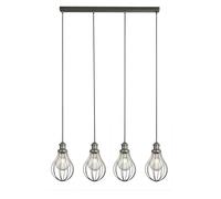 Lampadario Contemporaneo Balloon Acciaio Argento 4 Luci E27