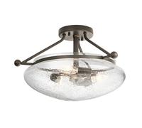Lampadario Contemporaneo Belle Acciaio Bronzo Antico Vetro 3 Luci E14 [EEK: A++]