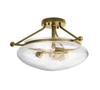 Lampadario Contemporaneo Belle Acciaio Ottone Spazzolato Vetro 3 Luci E14 [EEK: A++]